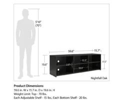 60" Capstan Black Oak TV Stand -Franklin || DHP || PEAK Sofa Shop 810621023 A0 5