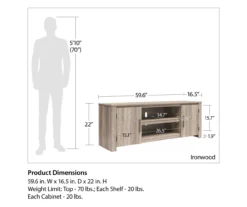 60" Aldridge Gray Oak TV Stand -Franklin || DHP || PEAK Sofa Shop 810621024 A0 6