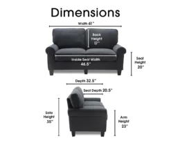 Copenhagen Charcoal Loveseat -Franklin || DHP || PEAK Sofa Shop 810659173 A0 5