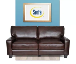 Serta Palisades Chestnut Bonded Leather Sofa -Franklin || DHP || PEAK Sofa Shop 810659214 A0 2