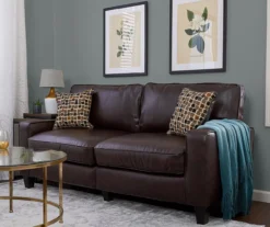 Serta Palisades Chestnut Bonded Leather Sofa -Franklin || DHP || PEAK Sofa Shop 810659214 A0 3