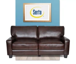 Serta Palisades Chestnut Bonded Leather Sofa -Franklin || DHP || PEAK Sofa Shop 810659220 A0 2