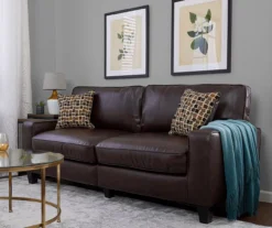 Serta Palisades Chestnut Bonded Leather Sofa -Franklin || DHP || PEAK Sofa Shop 810659220 A0 3