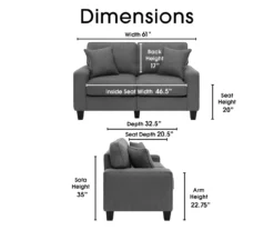 Palisades Dark Gray Loveseat 22 Palisades Dark Gray Loveseat -Franklin || DHP || PEAK Sofa Shop 810659231 A0 5