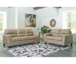Tishen Pebble Sand Faux Leather Loveseat -Franklin || DHP || PEAK Sofa Shop 810669862 A1 3